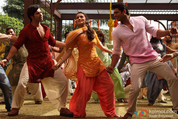 Varun Dhawan, Alia Bhatt and Siddharth Shukla in a still from movie 'Humpty Sharma Ki Dulhania'