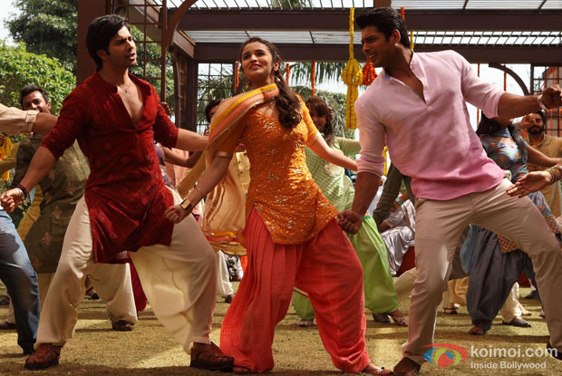 Varun Dhawan, Alia Bhatt and Siddharth Shukla in a still from movie ‘Humpty Sharma Ki Dulhania’