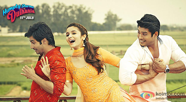 Varun Dhawan, Alia Bhatt and Siddharth Shukla in a still from movie ‘Humpty Sharma Ki Dulhania’