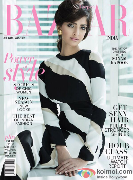 Sonam Kapoor on the cover of Harper's Bazaar
