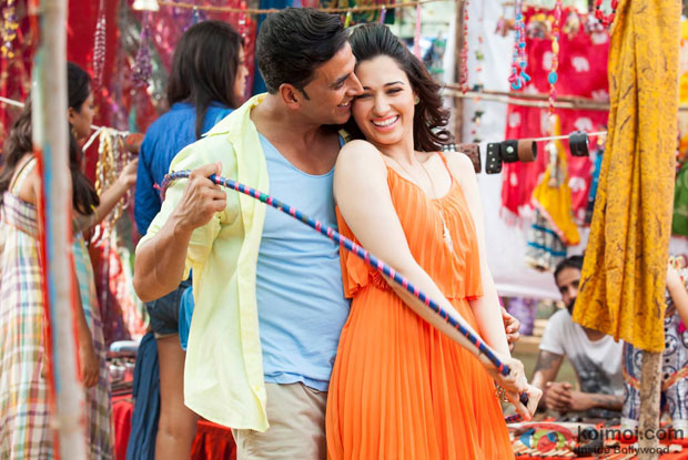 Akshay Kumar and Tamannaah in a still from movie ‘Entertainment’
