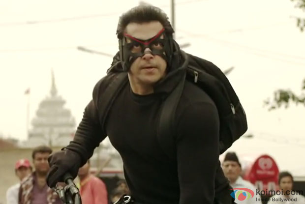 Salman Khan in a still from movie 'Kick'