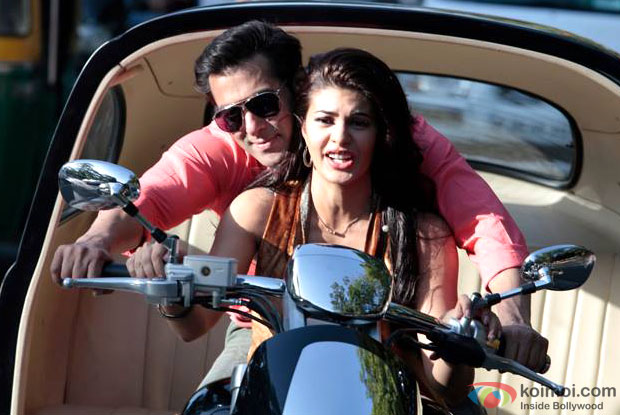Salman Khan and Jacqueline Fernandez in a still from movie 'Kick' Salman Khan and Jacqueline Fernandez in a still from movie 'Kick'