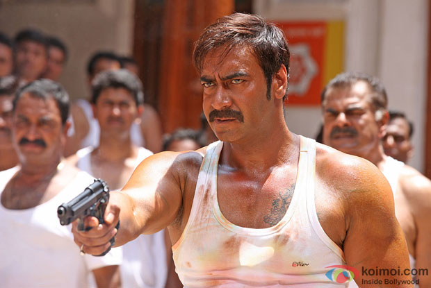 Ajay Devgn in a still from movie 'Singham Returns'