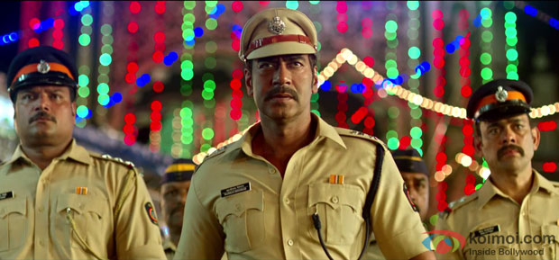 Ajay Devgn in a still from movie 'Singham Returns'