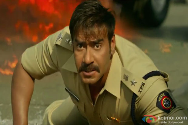 Ajay Devgn in a still from movie 'Singham Returns'