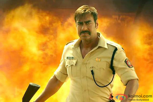 Ajay Devgn in a still from movie 'Singham Returns'