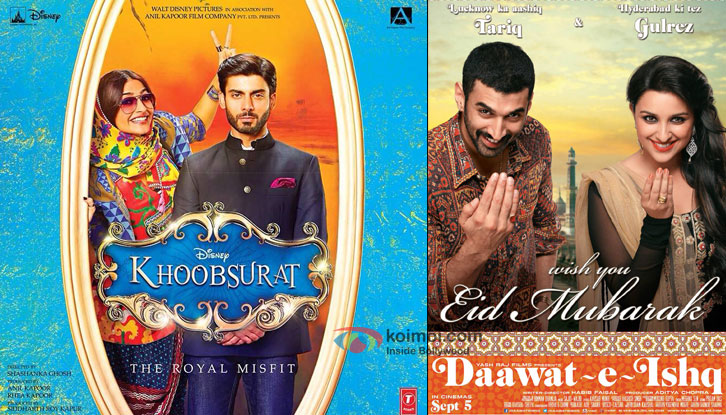 Khoobsurat and Daawat-e-Ishq movie posters
