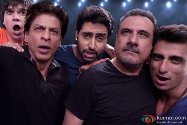 Vivaan Shah, Shah Rukh Khan, Abhishek Bachchan, Boman Irani and Sonu Sood