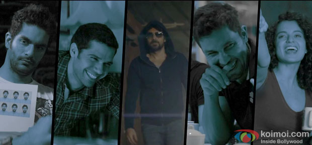 Neil Bhoopalam, Angad Bedi, Emraan Hashmi, Randeep Hooda and Kangana Ranaut in a still from movie  ‘Ungli’ 