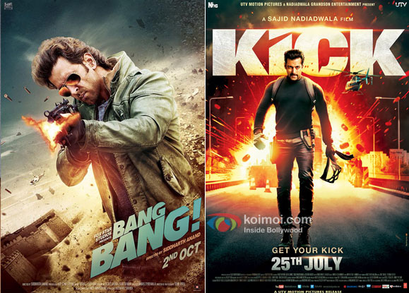 'Bang Bang' and 'Kick' movie posters