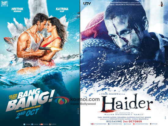 'Bang Bang' and 'Haider' movie posters 'Bang Bang' and 'Haider' movie posters