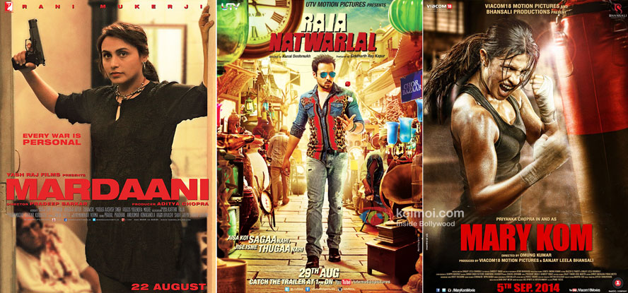 Mardaani, Raja Natwarlal and Mary Kom movie posters