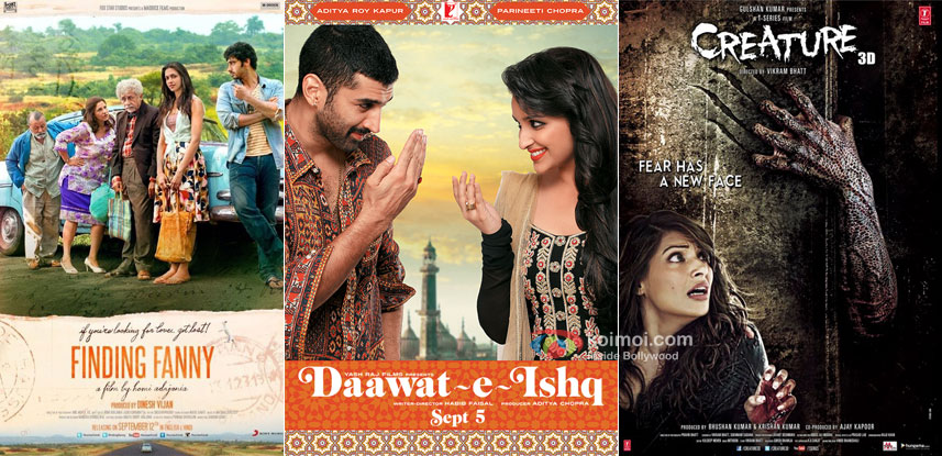 Finding Fanny, Daawat-e-Ishq and Creature 3D movie posters
