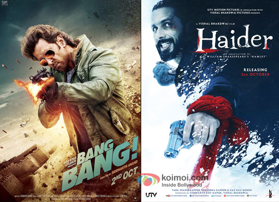 'Bang Bang' and 'Haider' movie posters