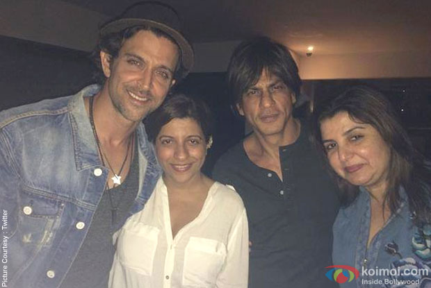 Hrithik Roshan, Zoya Akhtar, Shah Rukh Khan and Farah Khan during the Gauri Khan's Birthday Bash Hrithik Roshan, Zoya Akhtar, Shah Rukh Khan and Farah Khan during the Gauri Khan's Birthday Bash