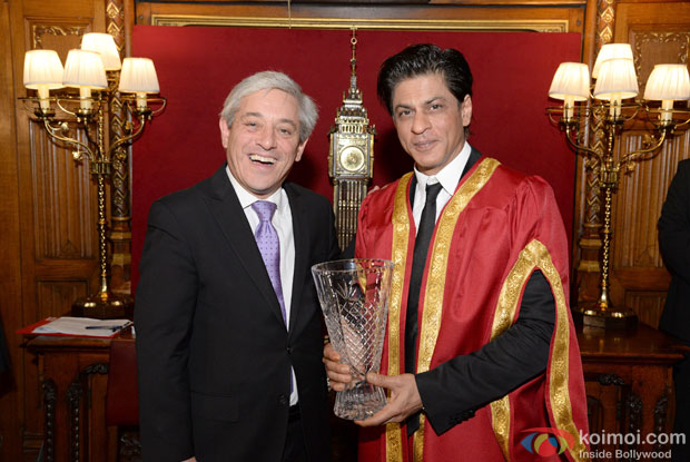 Speaker  Rt Hon John Bercow and Shah Rukh Khan at Britain’s House of Commons in London
