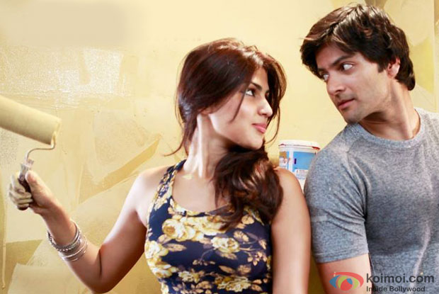 Rhea Chakravarty and Ali Fazal in a still from movie' Sonali Cable'