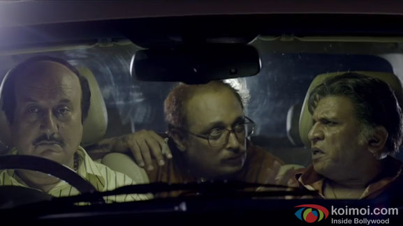 Anupam Kher, Piyush Mishra and Annu Kapoor in a still from movie 'The Shaukeens'