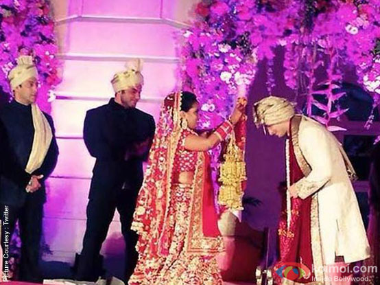Salman Khan and Sohail Khan during the Arpita Khan-Ayush Sharma's Wedding