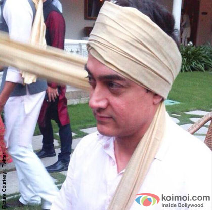 Aamir Khan during the Arpita Khan-Ayush Sharma's Wedding