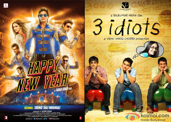 'Happy New Year' and '3 Idiots' Movie Posters