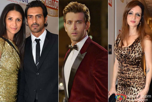 Mehr Jesia Rampal, Arjun Rampal, Hrithik Roshan and Sussanne Khan