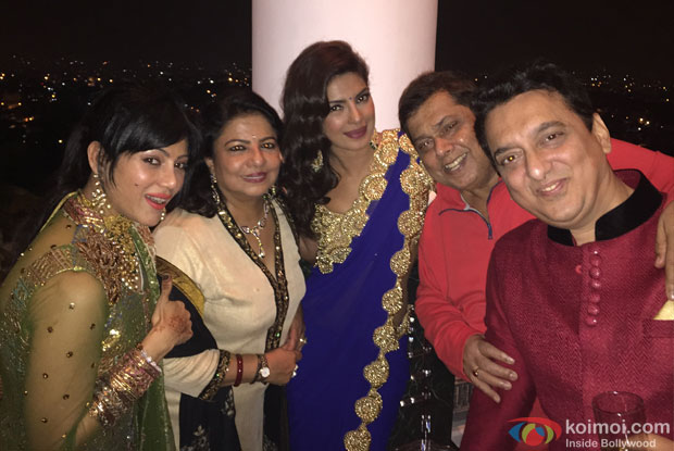 Priyanka Chopra, David Dhawan and Sajid Nadiadwala during the Arpita Khan-Ayush Sharma's Wedding