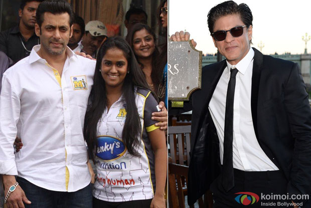 Salman Khan with his sister Arpita Khan and Shah Rukh Khan