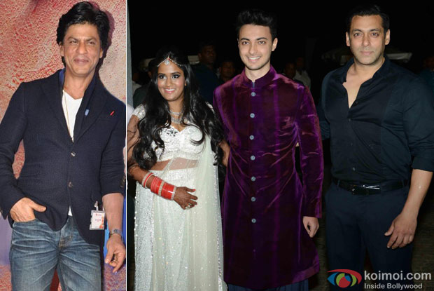 Shah Rukh Khan, Arpita Khan, Aayush Sharma and Salman Khan