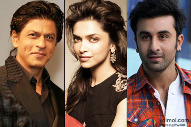 Shah Rukh Khan, Deepika Padukone and Ranbir Kapoor