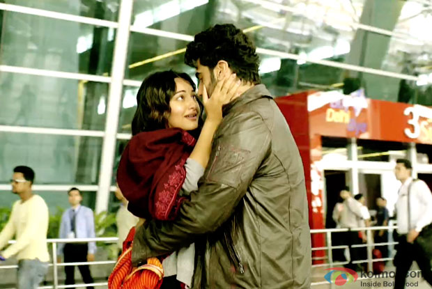 Sonakshi Sinha and Arjun Kapoor in a still from movie 'Tevar'