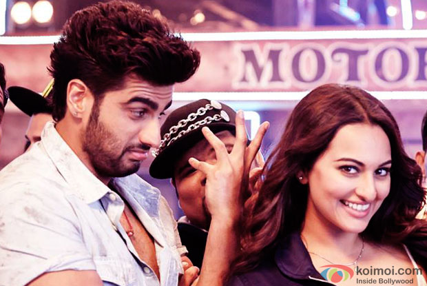 Arjun Kapoor and Sonakshi sinha in a still from movie 'Tevar'