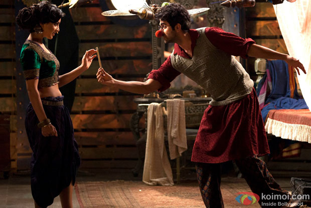 Pallavi Sharda and Ayushmann Khurrana in a still from movie 'Hawaizaada'