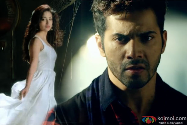 Yami Gautam and Varun Dhawan in a still from movie 'Badlapur'