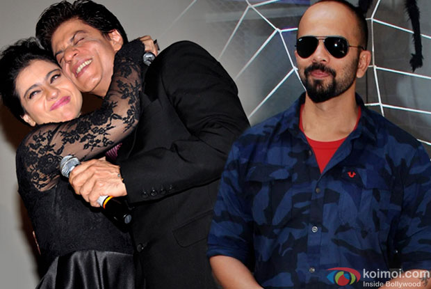 Kajol, Shah Rukh Khan and Rohit Shetty