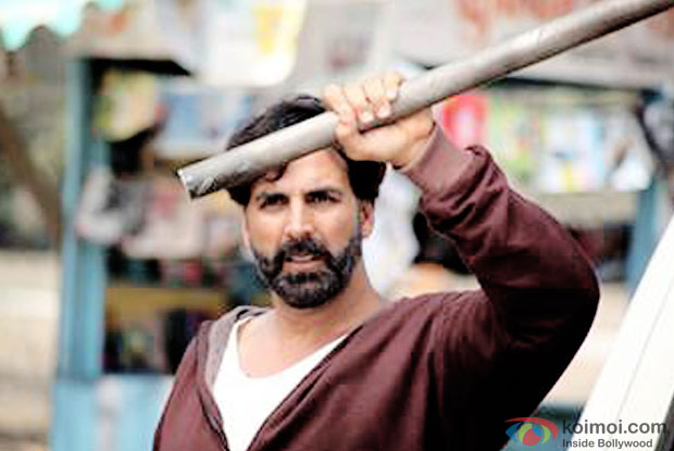 Akshay Kumar in a still from movie 'Main Gabbar'