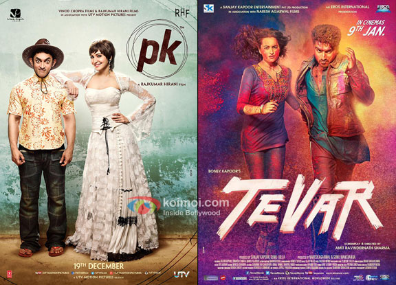 'PK' and 'Tevar' movie posters
