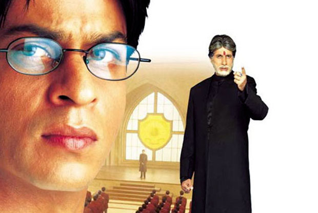 Shah Rukh Khan and Amitabh Bachchan in a still from movie 'Mohabbatein'