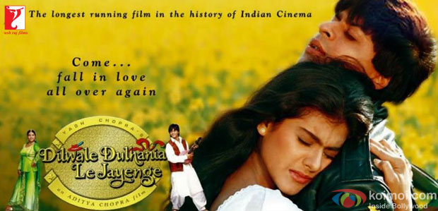 Kajol and Shah Rukh Khan in a still from 'Dilwale Dulhaniya Le Jayenge' movie poster