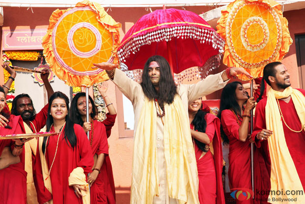 Abhimanyu Singh as a 'Godman' in a still from movie 'Global Baba (2015)'