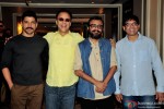 Farhan Akhtar, Vidhu Vinod Chopra, Dibakar Banerjee and Abhijat Joshi during the Guru Dutt's Film Screenplays Launch
