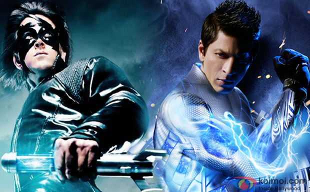 Hrithik Roshan in a 'Krrish 3' and Shah Rukh Khan in a 'Ra-One'