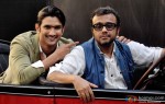 Sushant Singh Rajput and Dibakar Banerjee during the 2nd trailer launch of 'Detective Byomkesh Bakshy' Pic 3
