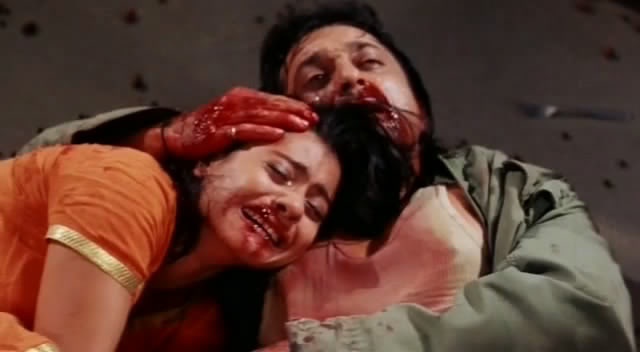 Kajol and Sanjay Dutt in a still from Dushmann