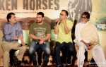 Aamir Khan, Vidhu Vinod Chopra and Amitabh Bachchan during the traier launch of 'Broken Horses' Pic 3