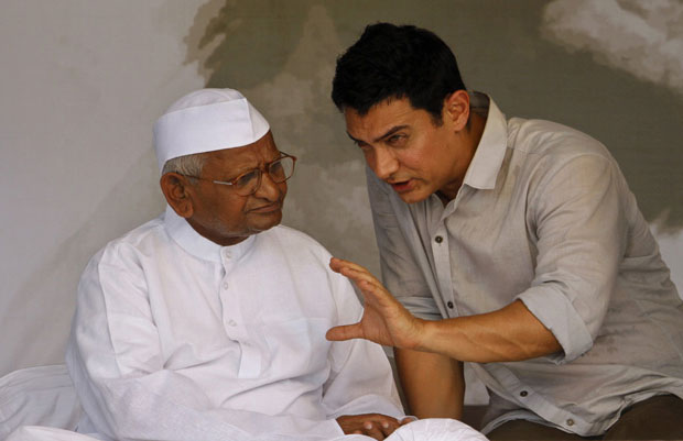 Anna Hazare and Aamir Khan