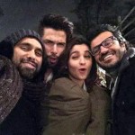 Bosco, Alia Bhatt, Shahid Kapoor with Vikas Bahl cool selfie from the sets of Shaandaar