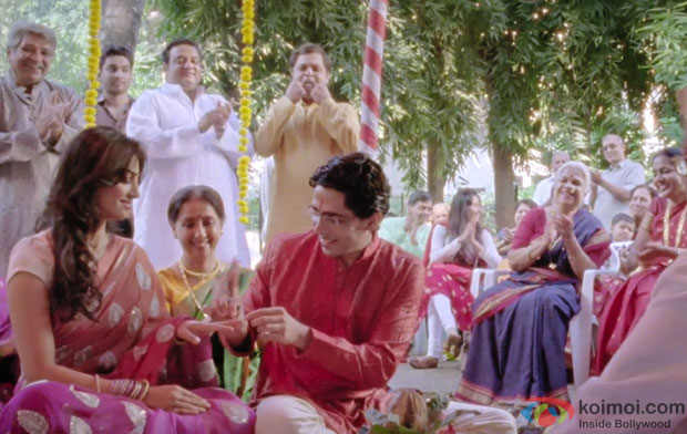 Radhika Apte and Gulshan Devaiah in a still from movie 'Hunterrr'