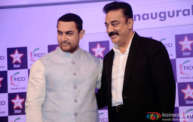 Aamir Khan and Kamal Haasan At FICCI Frames 2015